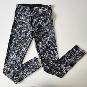 DKNY Leggings Womens XS Black White Pattern Activewear Pants Yoga All-Over Print